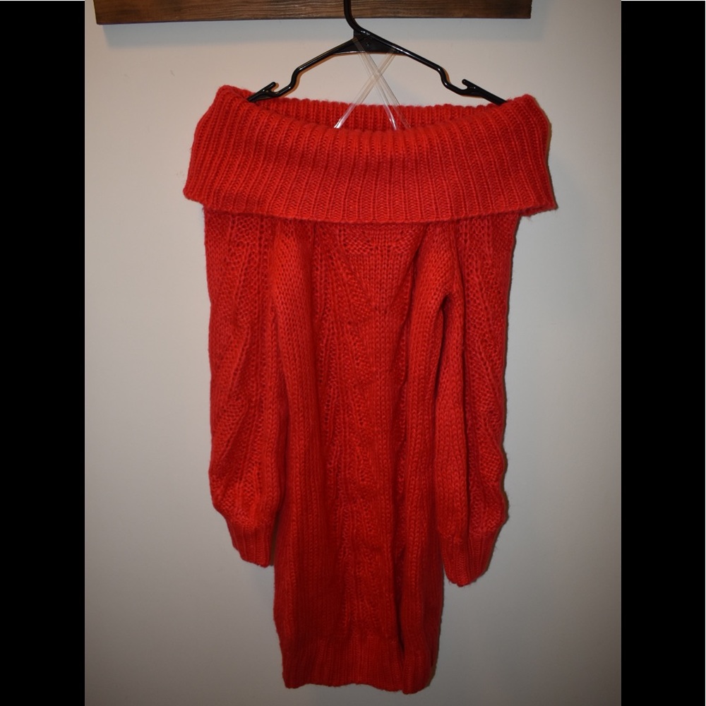 Off the shoulder sweater dress